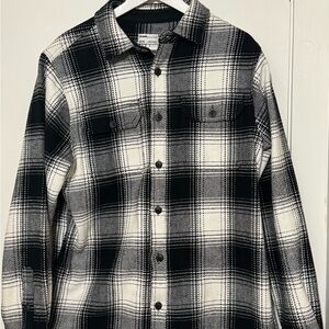 Frank & Oak Monochrome Plaid Shirt Jacket